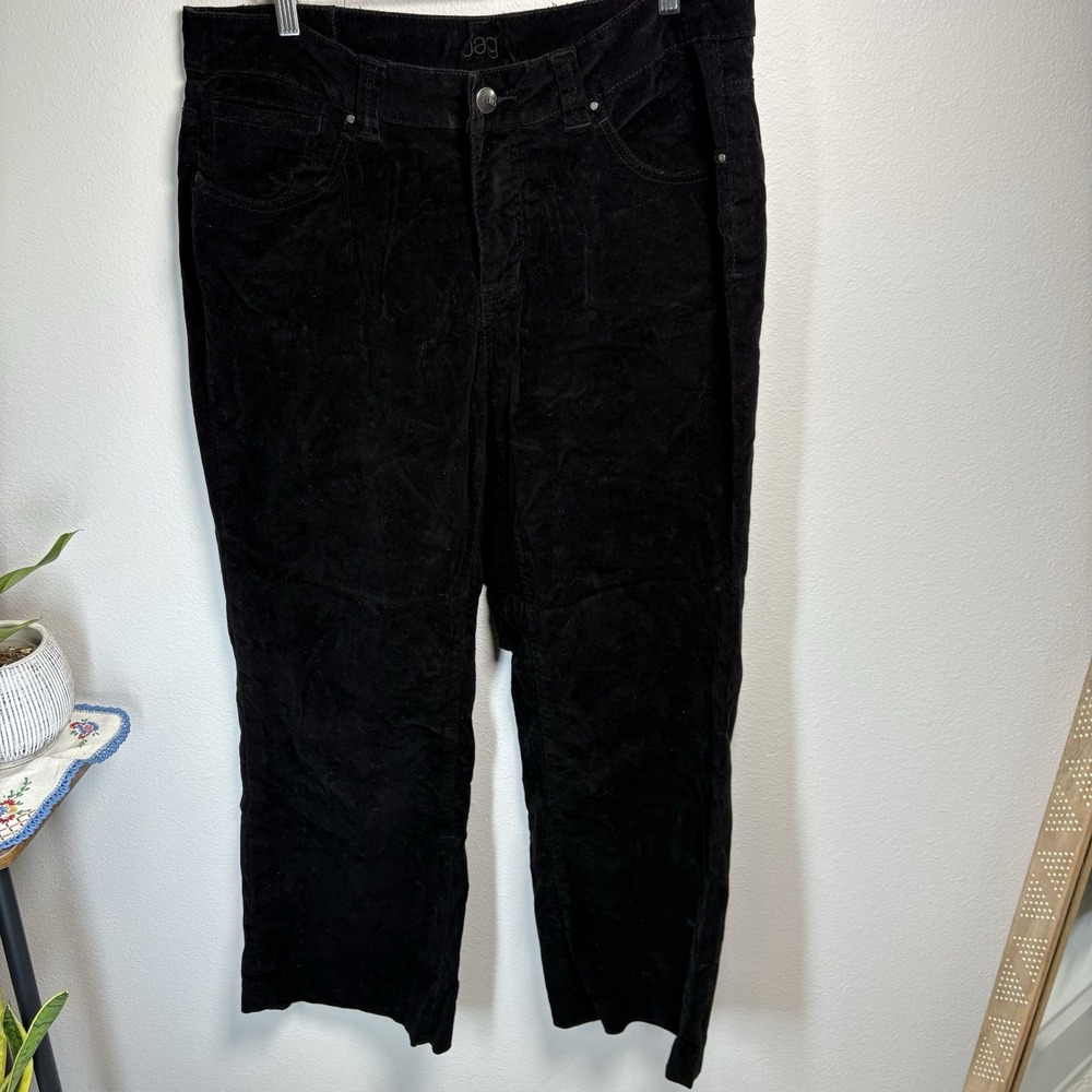 Jag Women 20W Black Pants Dark Academia Corduroy Stretch Cotton